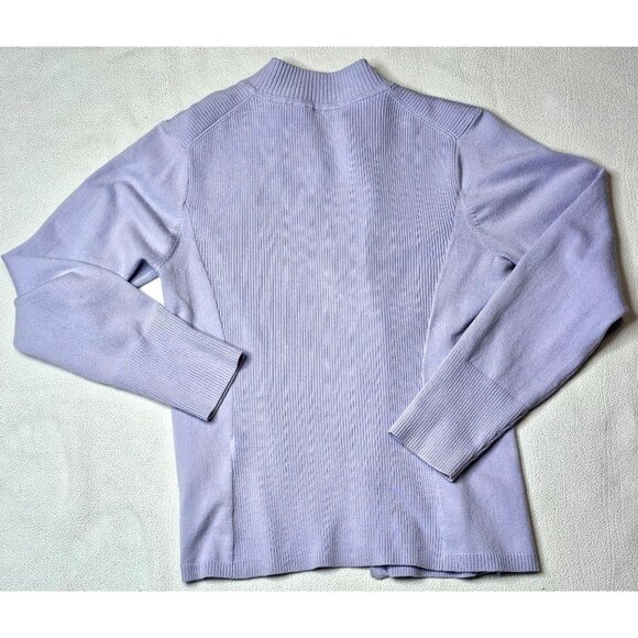 Vtg Shu Shu Women Lavender Cardigan & Tank Set Size S Ribbed Knit Cotton Blend - Picture 9 of 11